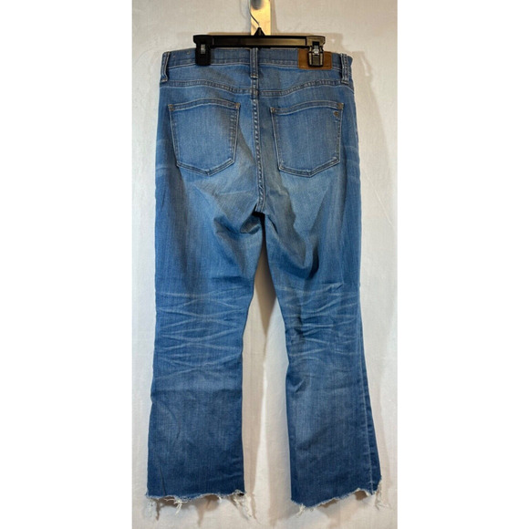 Madewell Jeans Womens 27 Blue Cali Demi Boot Cropped Button Fly Distressed B14 - Picture 3 of 7